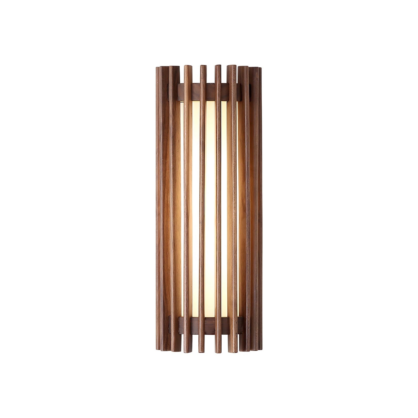 Walnut Slat Wall Light With Vertical Linear Diffuser