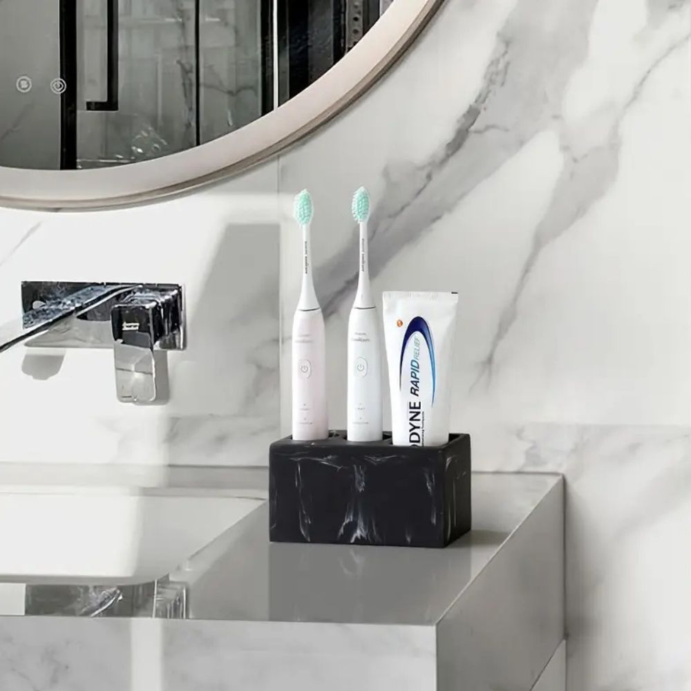 Toothbrush Holder Bathroom Organizer Matte Finish Neutral Colour