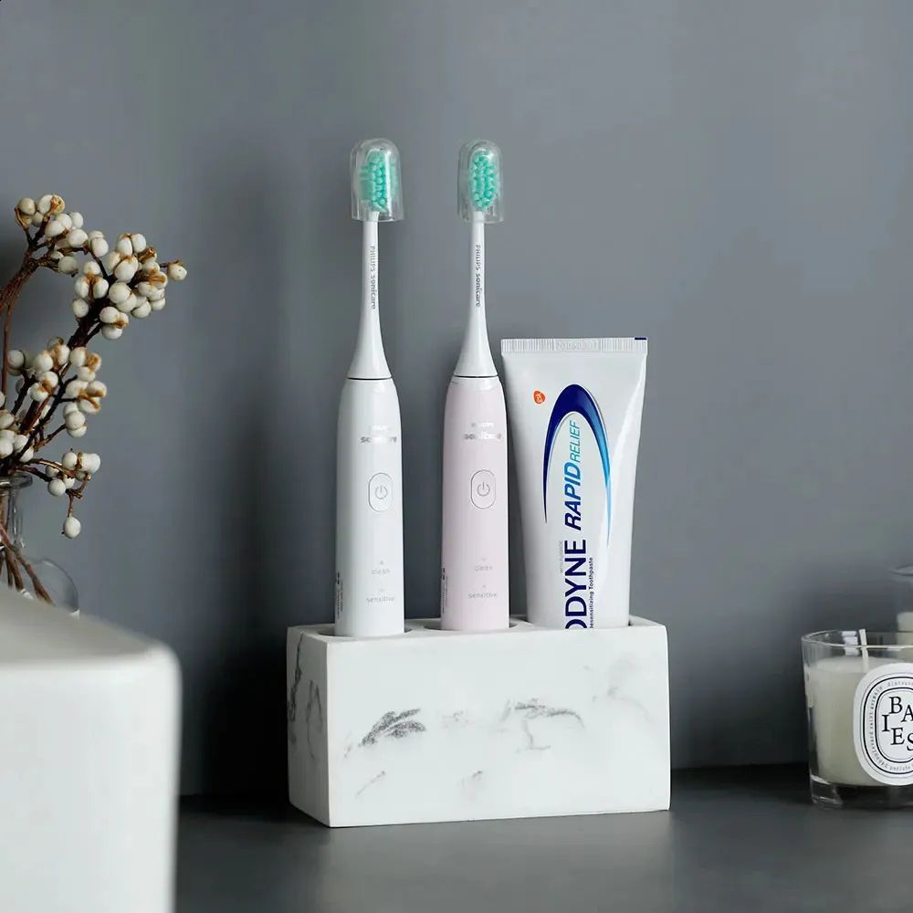 Toothbrush Holder Bathroom Organizer Matte Finish Neutral Colour
