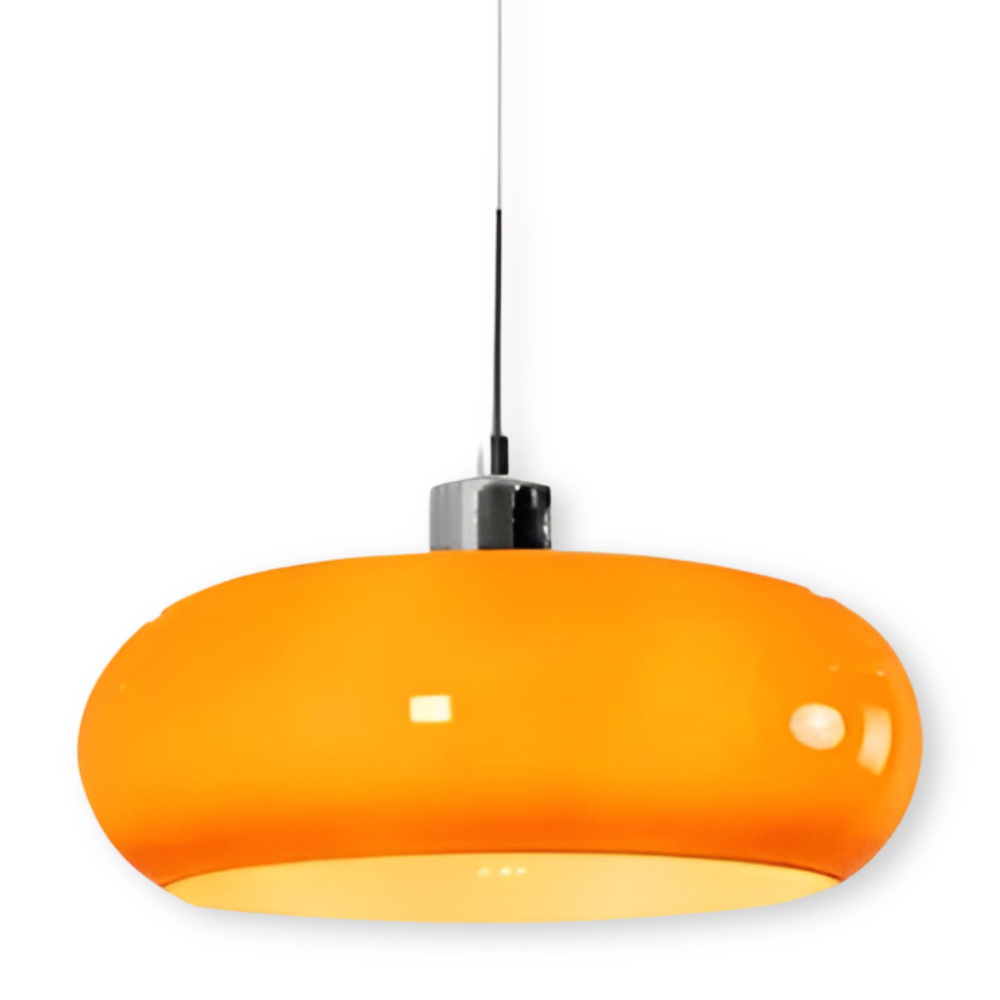 Bauhaus Opal Glass LED Pendant Lights With Oval Shade And Black Cord