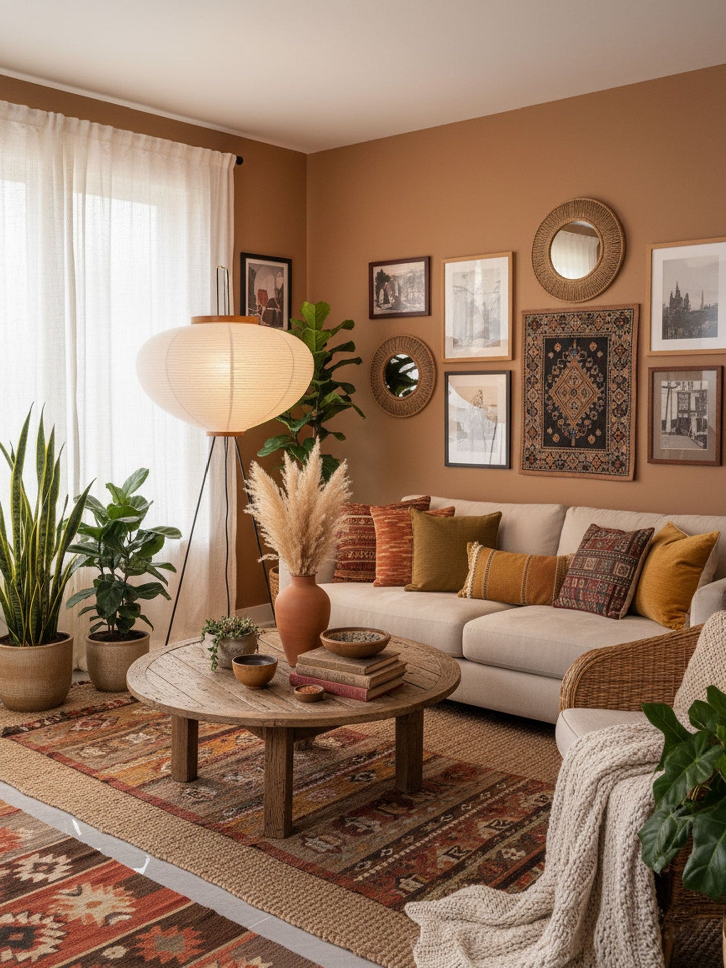 Rice Paper Floor Lamp With Tripod Stand