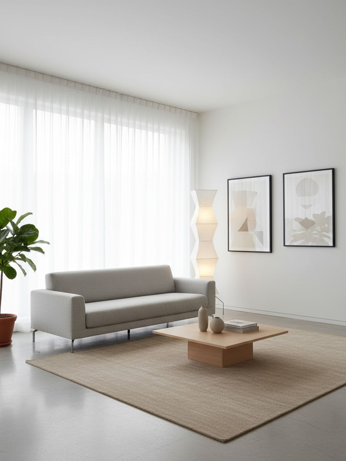 Rice Paper Floor Lamp With Tripod Stand
