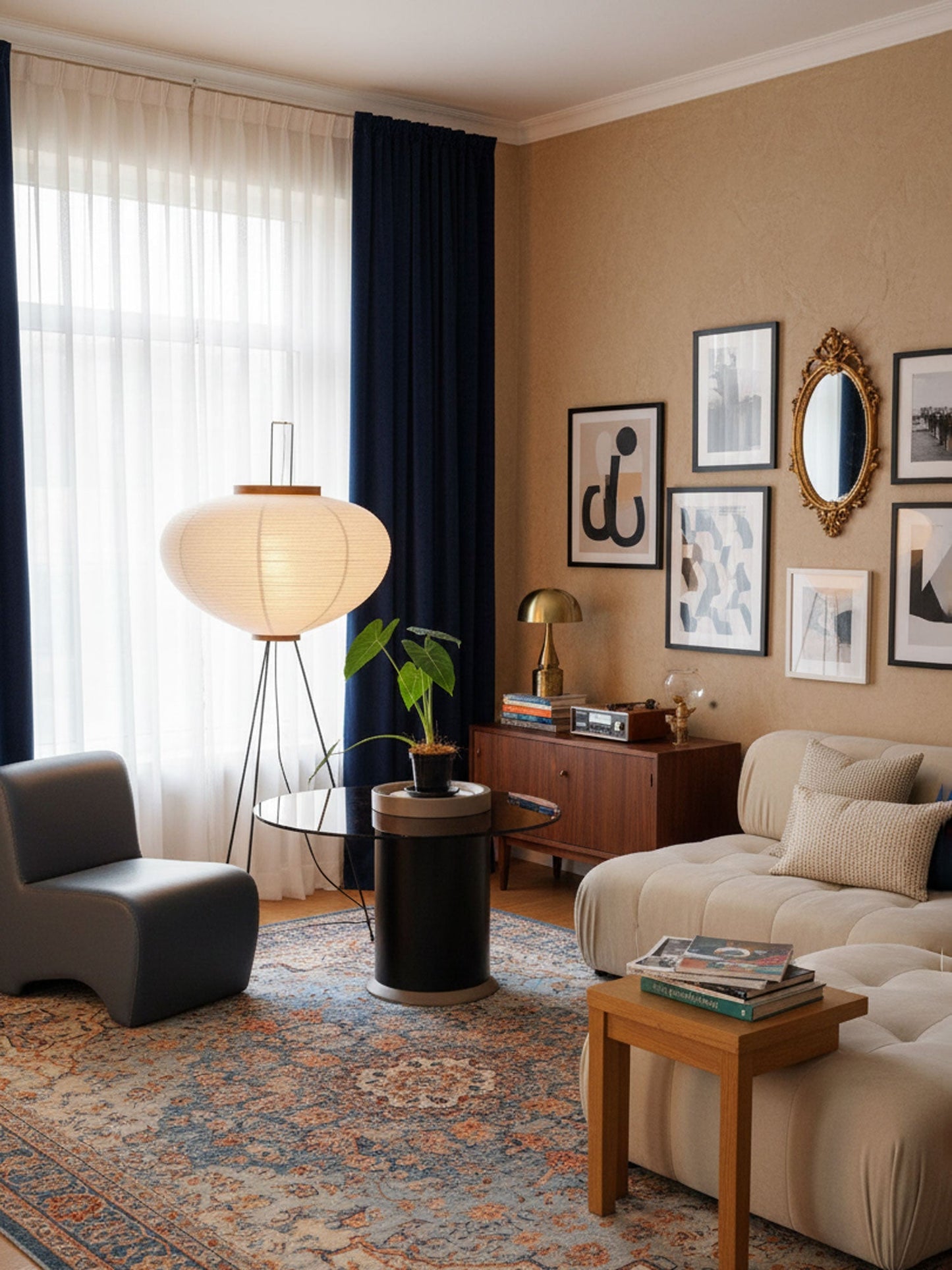 Rice Paper Floor Lamp With Tripod Stand