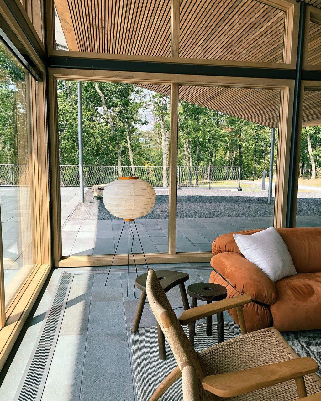 Rice Paper Floor Lamp With Tripod Stand