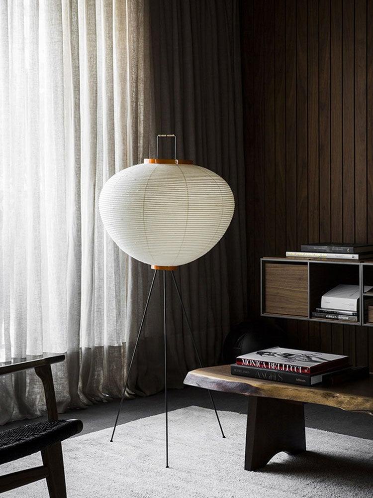 Rice Paper Floor Lamp With Tripod Stand