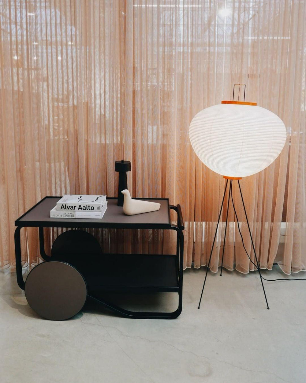 Rice Paper Floor Lamp With Tripod Stand