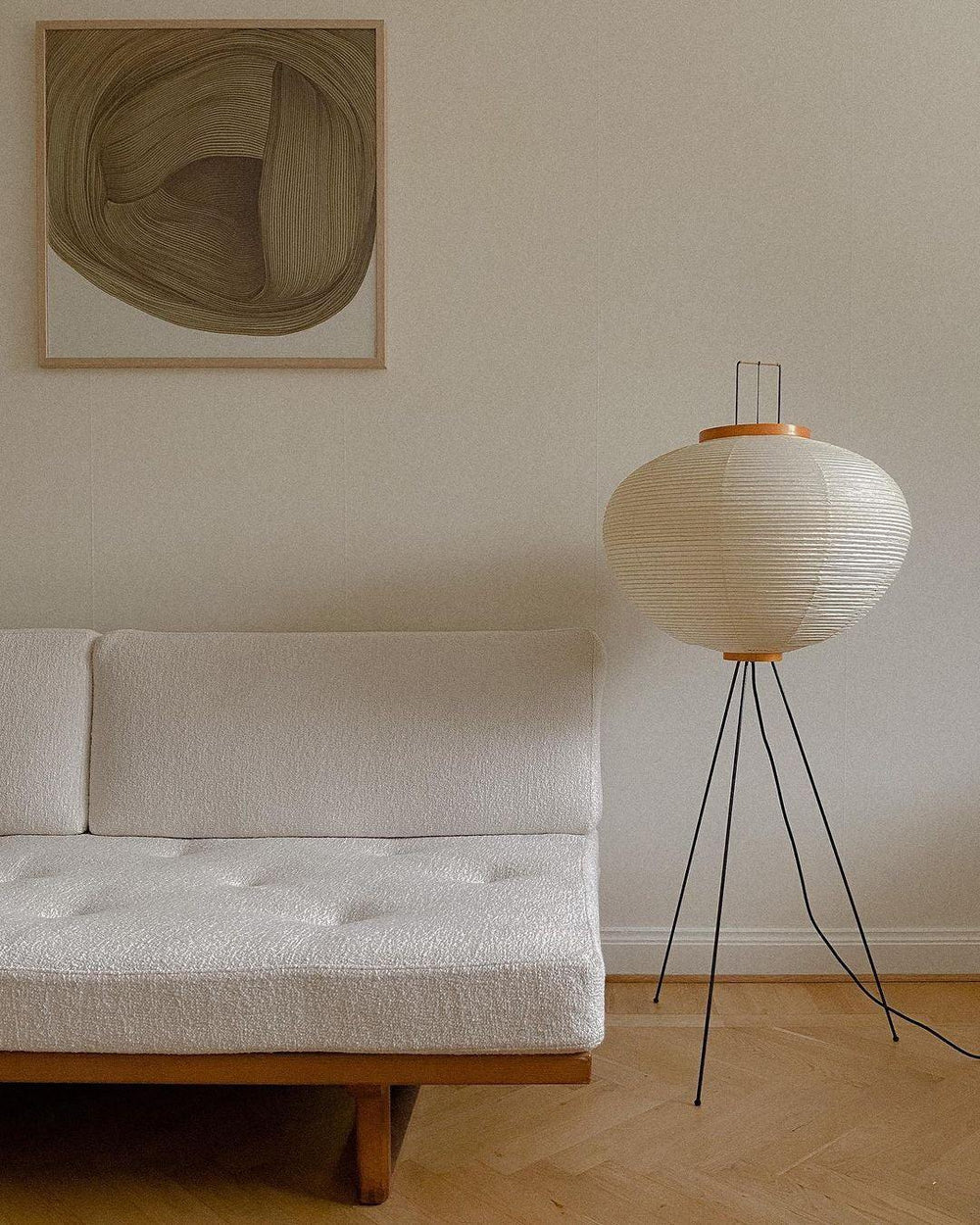 Rice Paper Floor Lamp With Tripod Stand