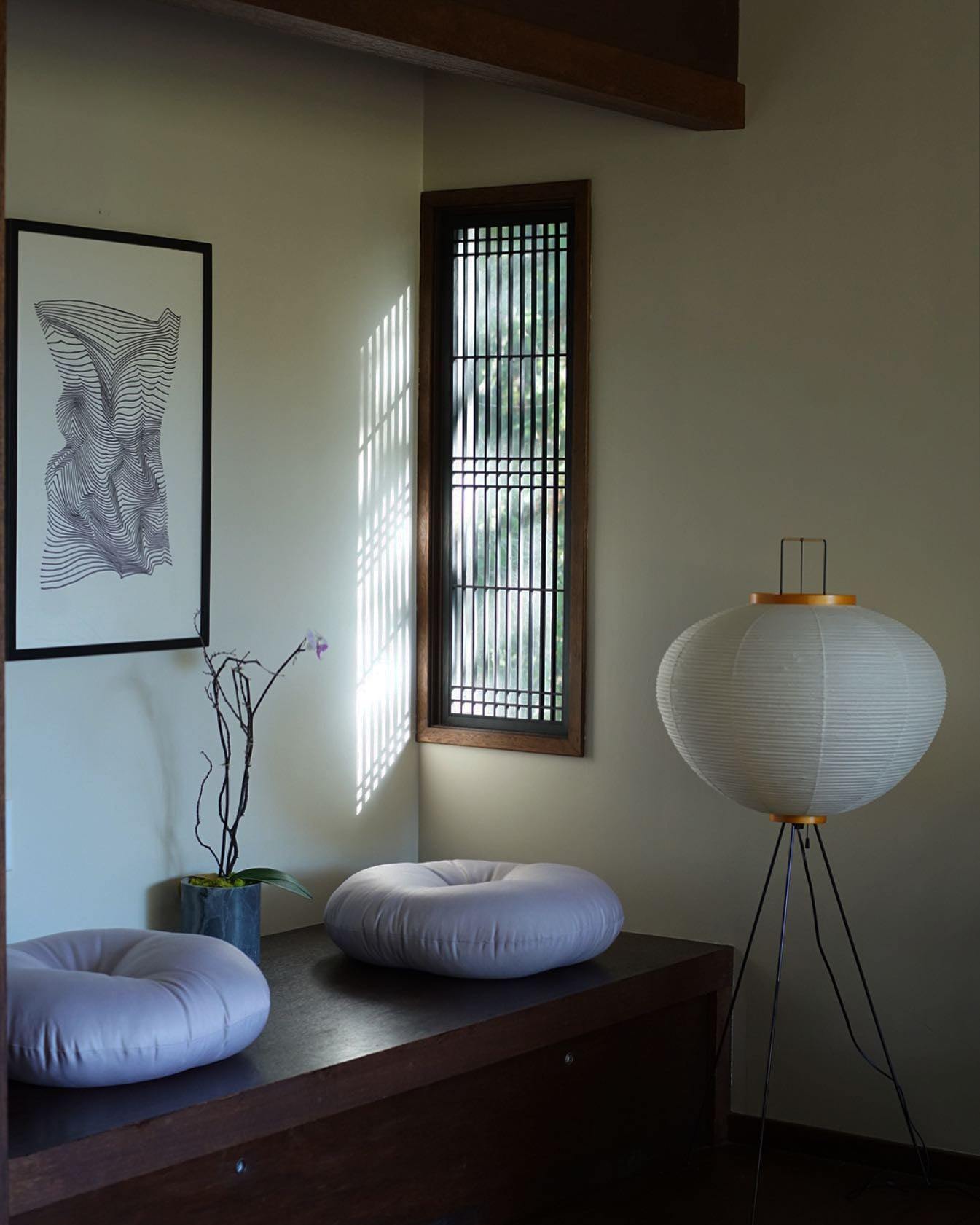 Rice Paper Floor Lamp With Tripod Stand