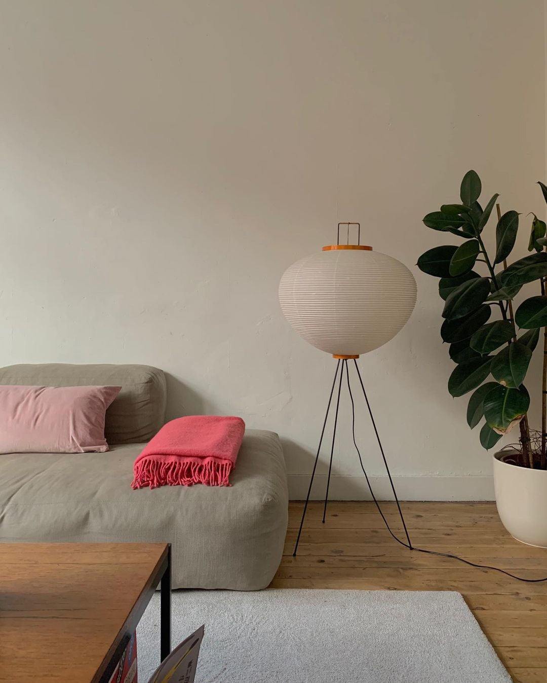 Rice Paper Floor Lamp With Tripod Stand