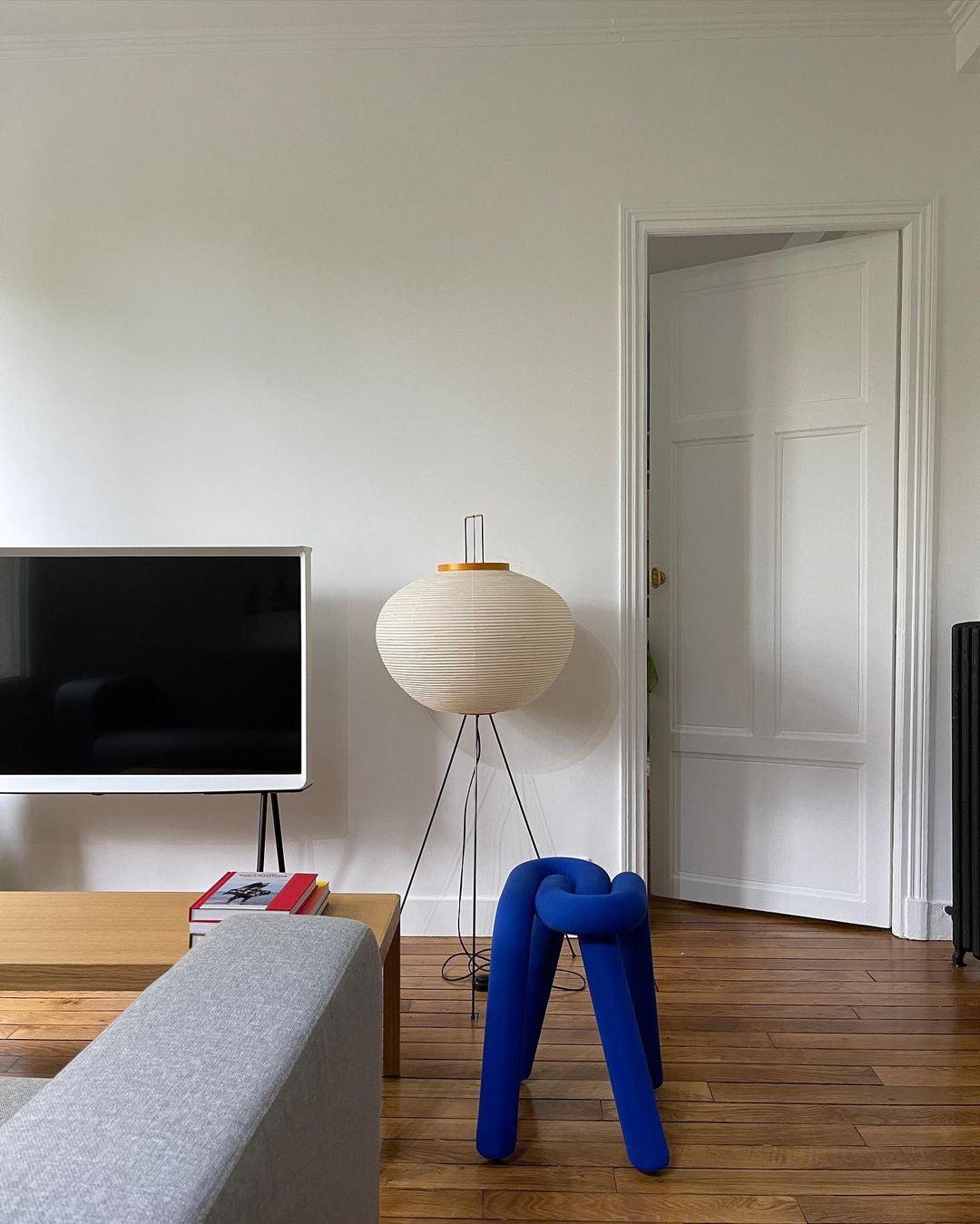 Rice Paper Floor Lamp With Tripod Stand