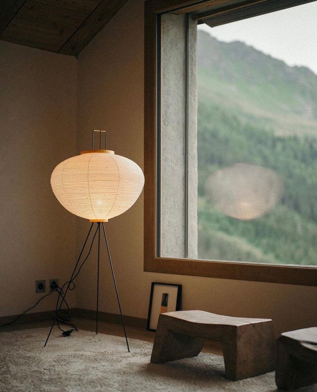Rice Paper Floor Lamp With Tripod Stand