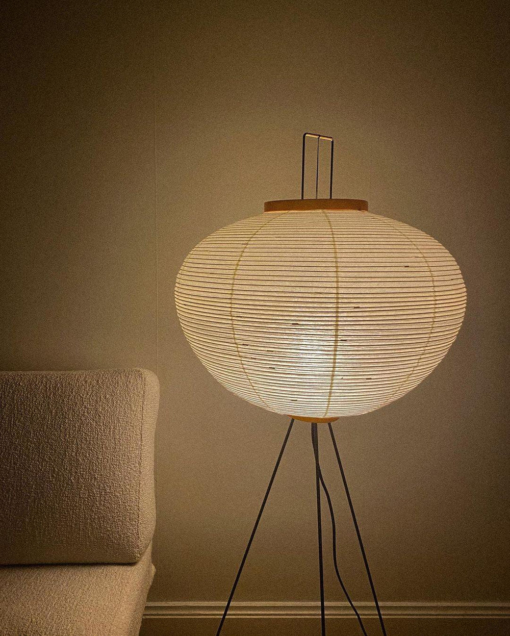Rice Paper Floor Lamp With Tripod Stand