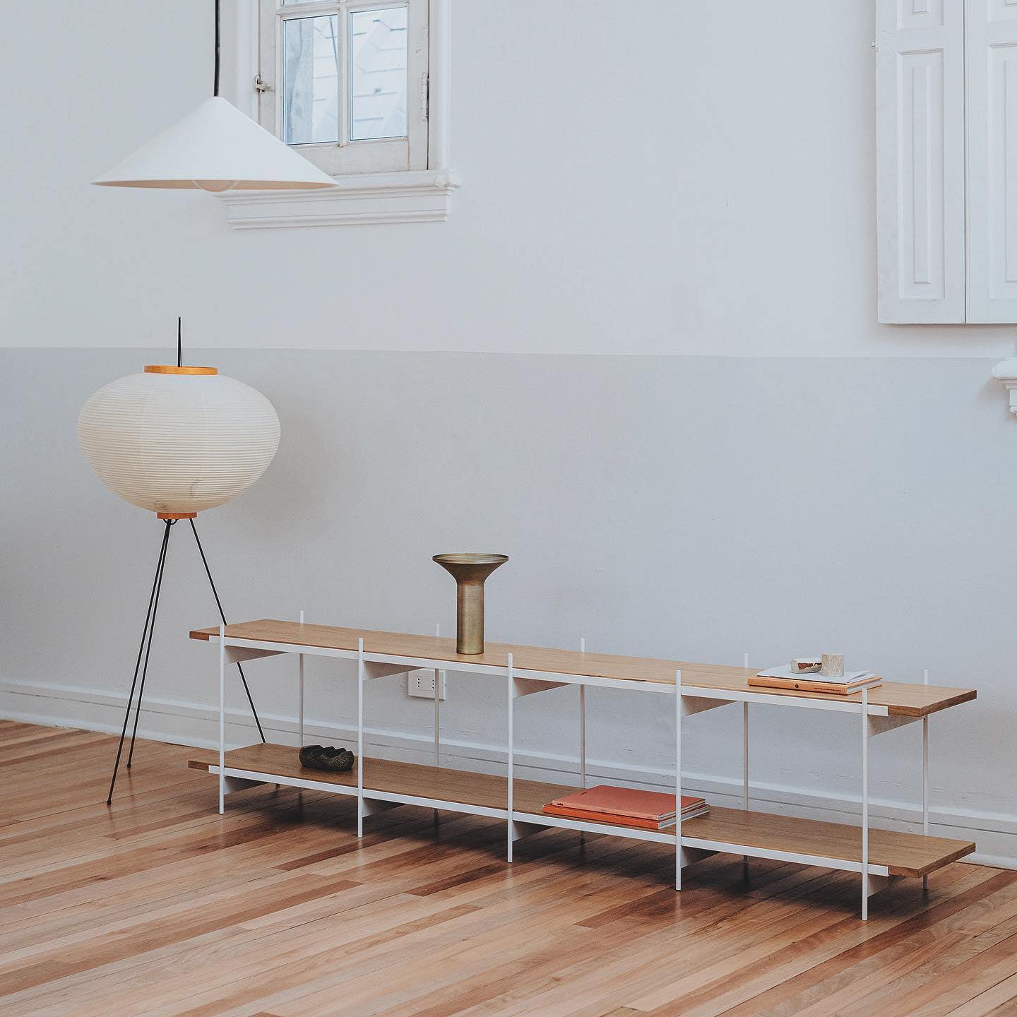 Rice Paper Floor Lamp With Tripod Stand