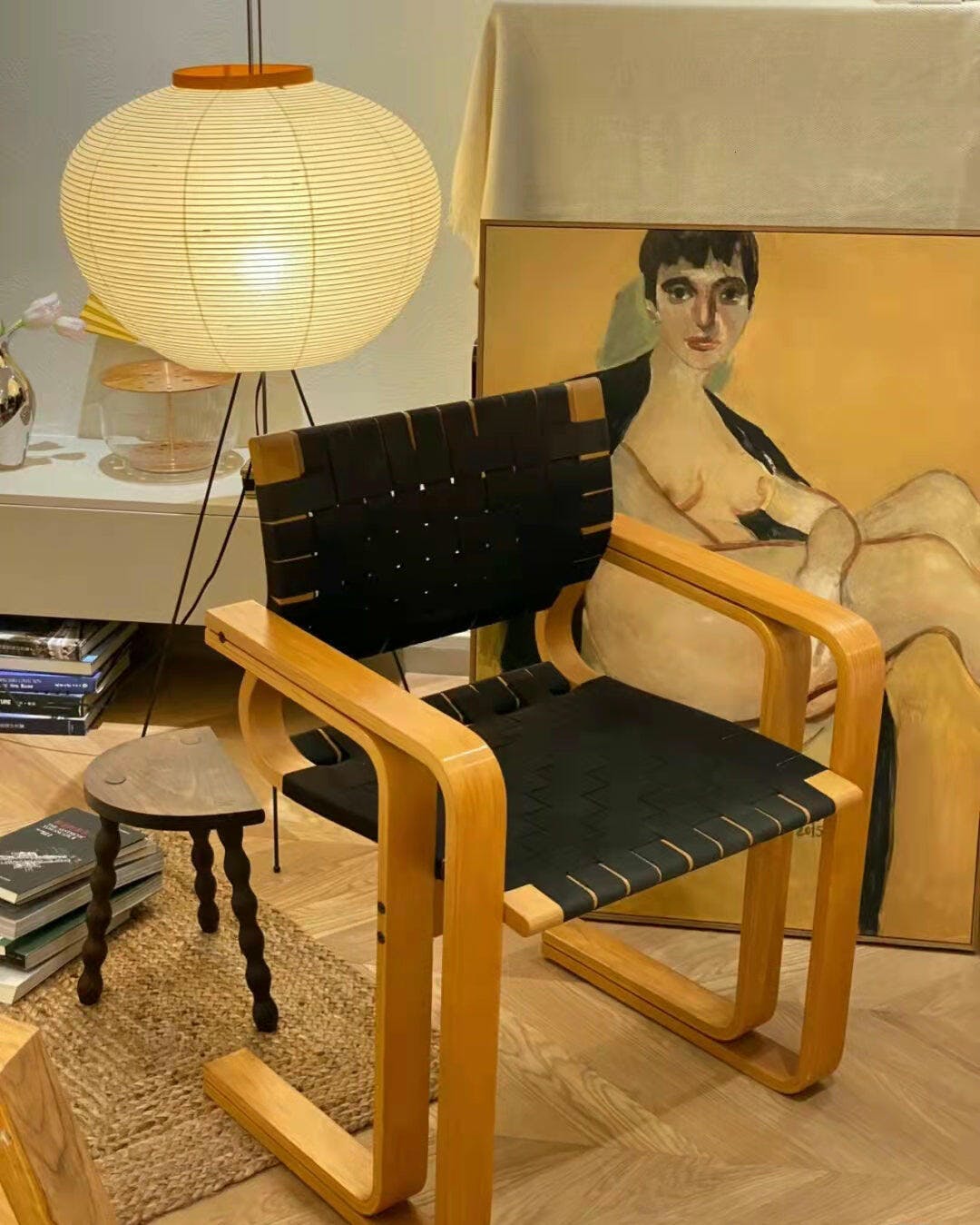 Rice Paper Floor Lamp With Tripod Stand