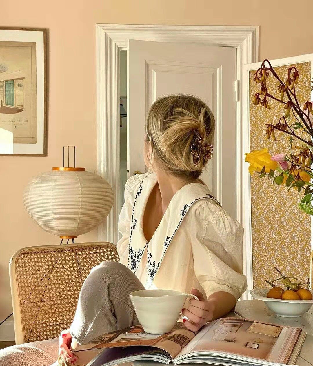 Rice Paper Floor Lamp With Tripod Stand