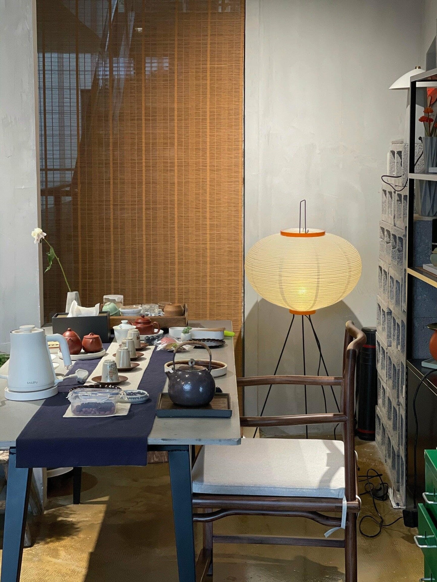 Rice Paper Floor Lamp With Tripod Stand