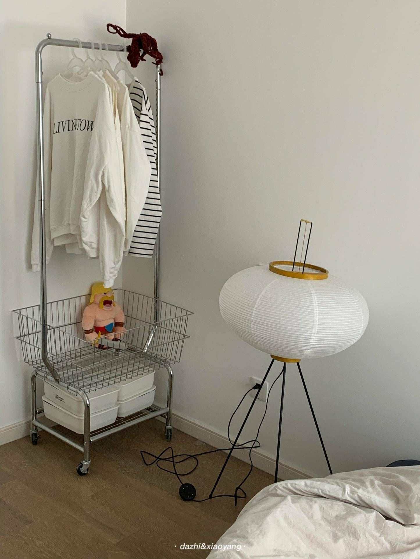 Rice Paper Floor Lamp With Tripod Stand
