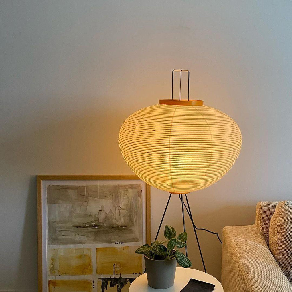 Rice Paper Floor Lamp With Tripod Stand