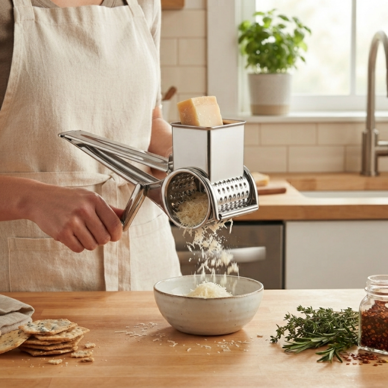 Rotary Cheese Grater Interchangeable Drum Design