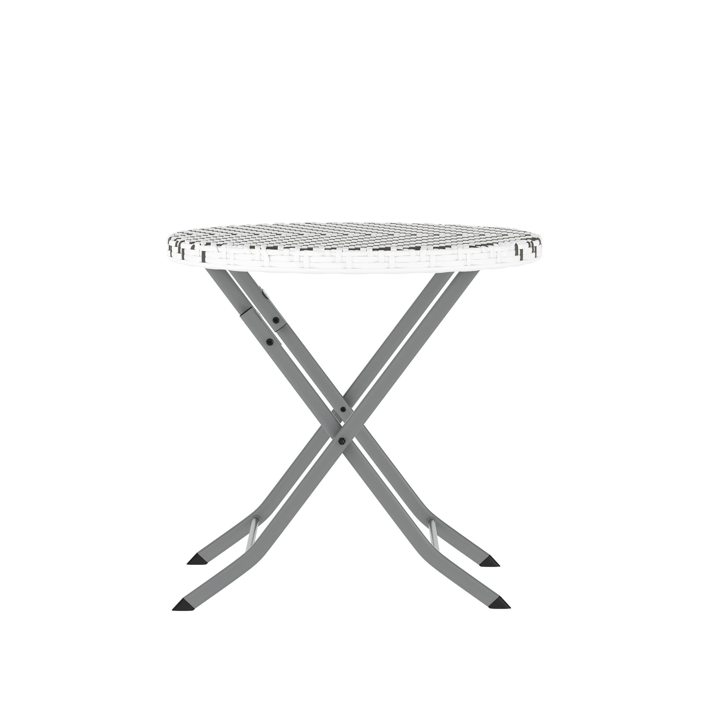 Rouen Three Piece Folding Bistro Set in PE Rattan with Metal Frames for Indoor and Outdoor Use