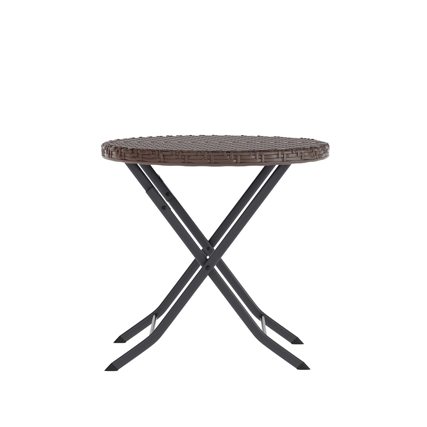 Rouen Three Piece Folding Bistro Set in PE Rattan with Metal Frames for Indoor and Outdoor Use