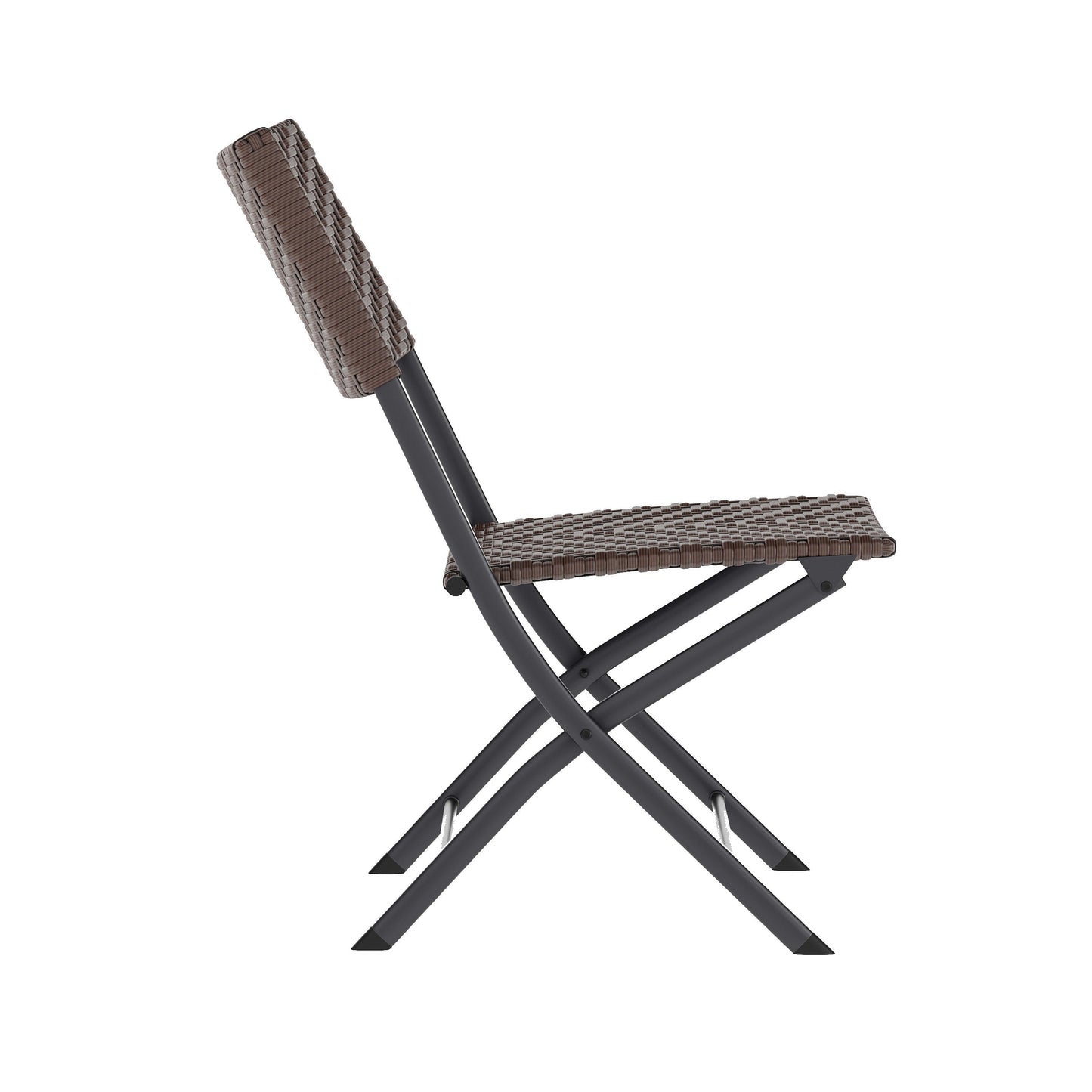 Rouen Three Piece Folding Bistro Set in PE Rattan with Metal Frames for Indoor and Outdoor Use