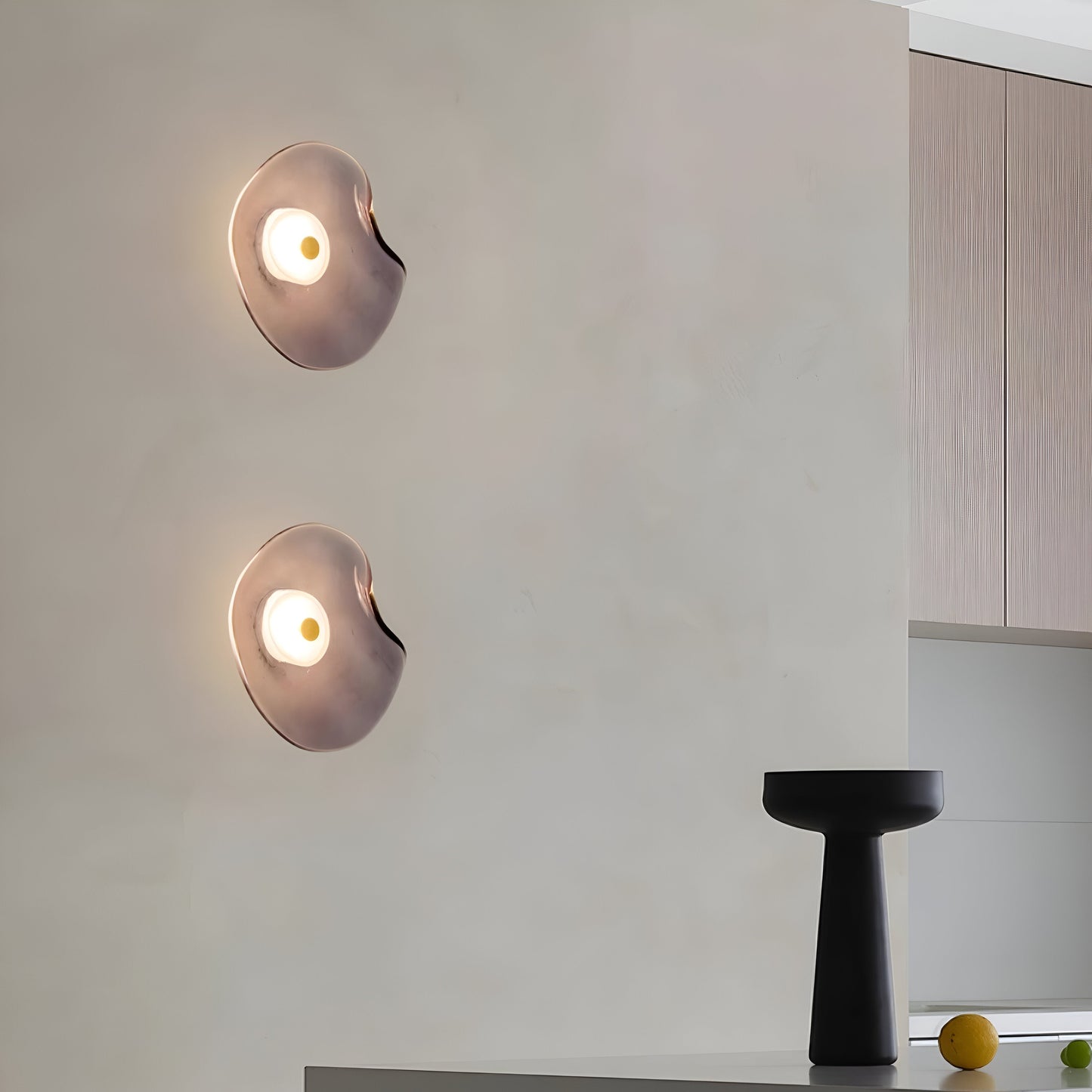 Nordic Curved Glass Wall Light LED Light With Sculpted Glass Shade