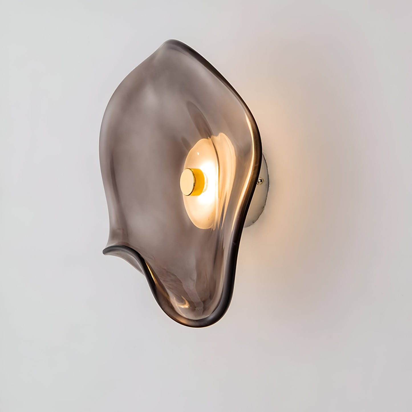 Nordic Curved Glass Wall Light LED Light With Sculpted Glass Shade