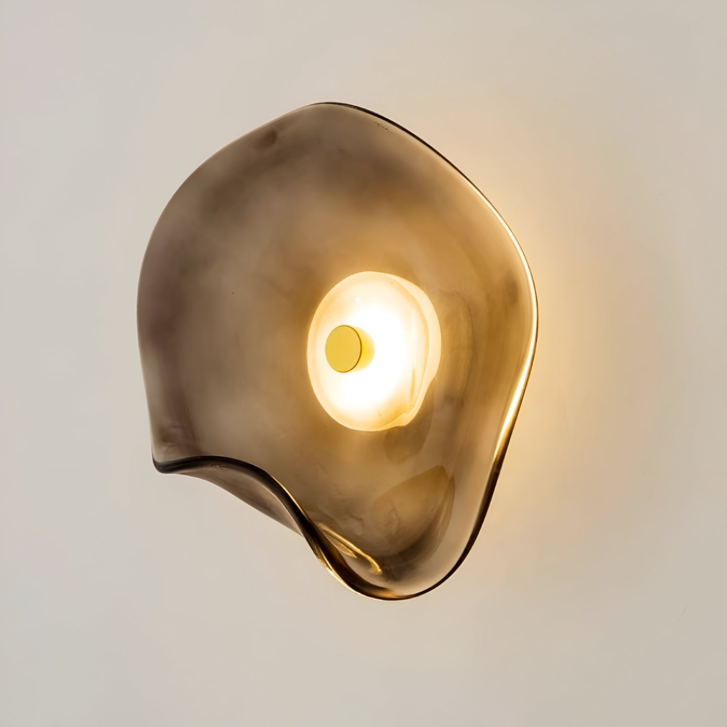 Nordic Curved Glass Wall Light LED Light With Sculpted Glass Shade
