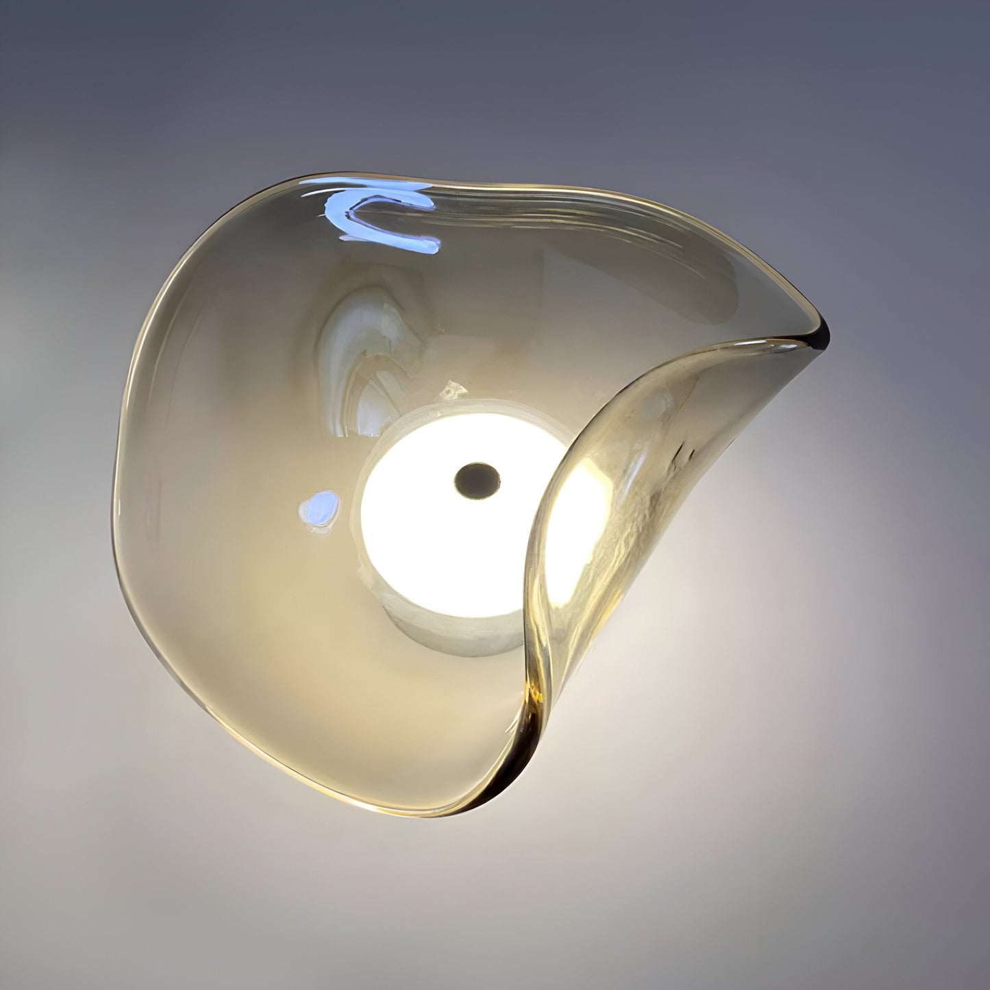 Nordic Curved Glass Wall Light LED Light With Sculpted Glass Shade