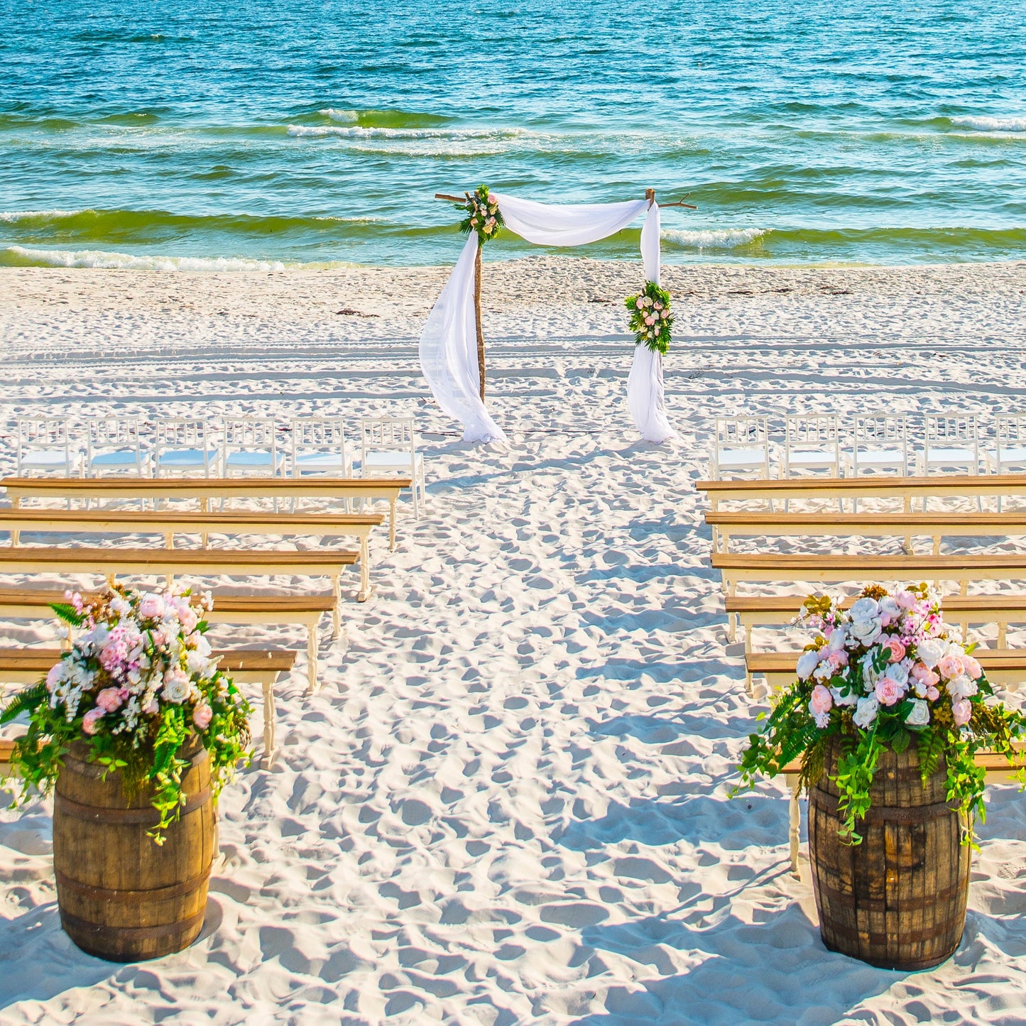 Whiskey Barrel Entry Aisle Markers