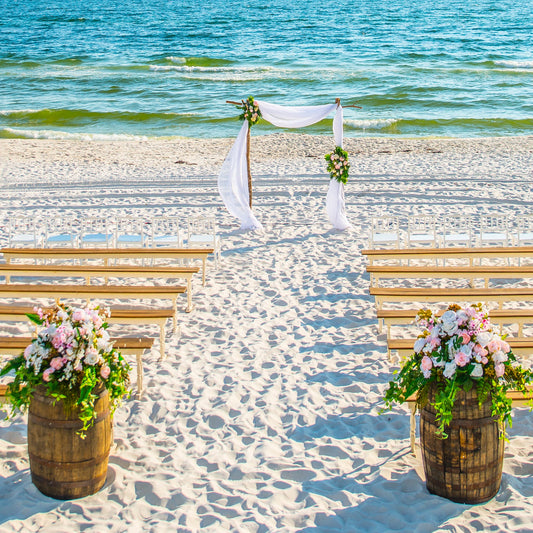 Whiskey Barrel Entry Aisle Markers
