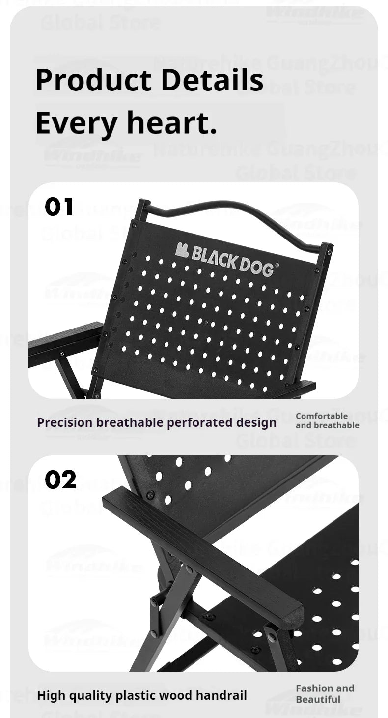 BLACKDOG HIVE Kermit Metal Chair Portable Lightweight Outdoor Folding Fishing Chair Breathable Moon Armchair Honeycomb Design Load Bearing Up To 112kg