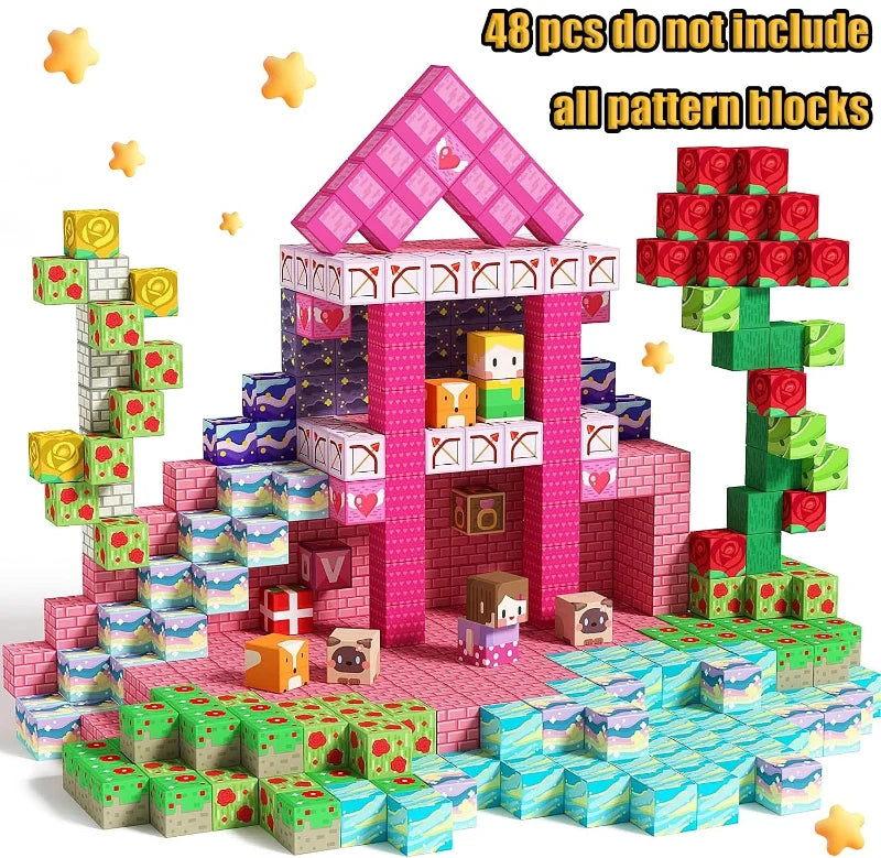 Magnetic Building Blocks Set - Mine Exploration STEM Toy for Kids, Construction Brick Cubes for Boys and Girls
