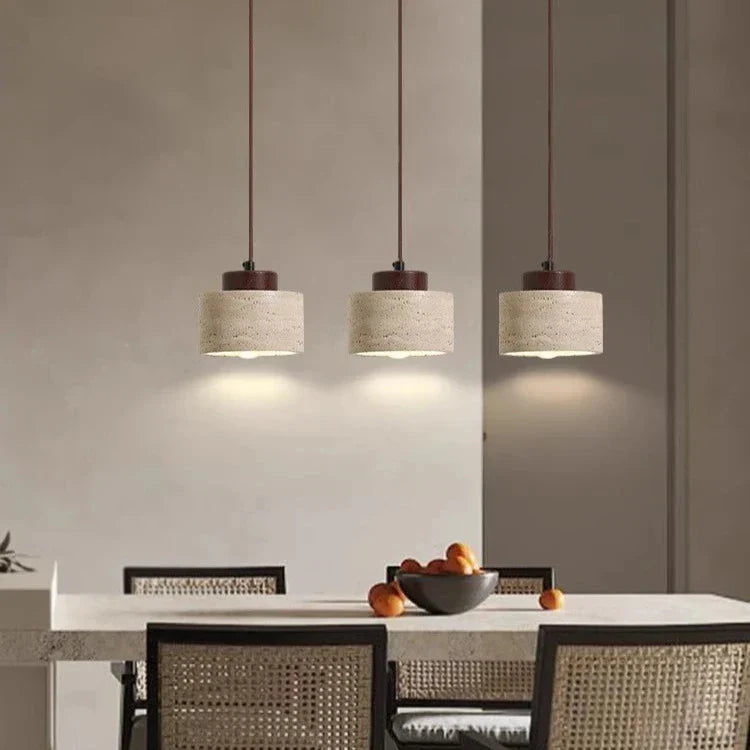 Nordic Travertine Pendant Light With Natural Stone Shade