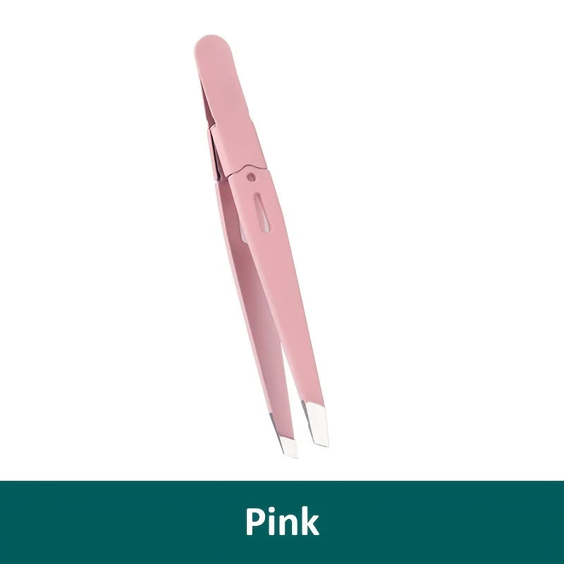 slanted stainless steel eyebrow tweezers