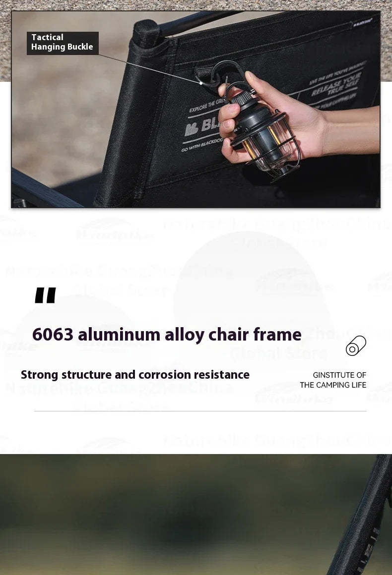 BLACKDOG Detachable Kermit Chair Portable Lightweight Detachable Seat Armchair Aluminum Alloy Outdoor Camping Fishing Folding Chair Load Bearing 120kg