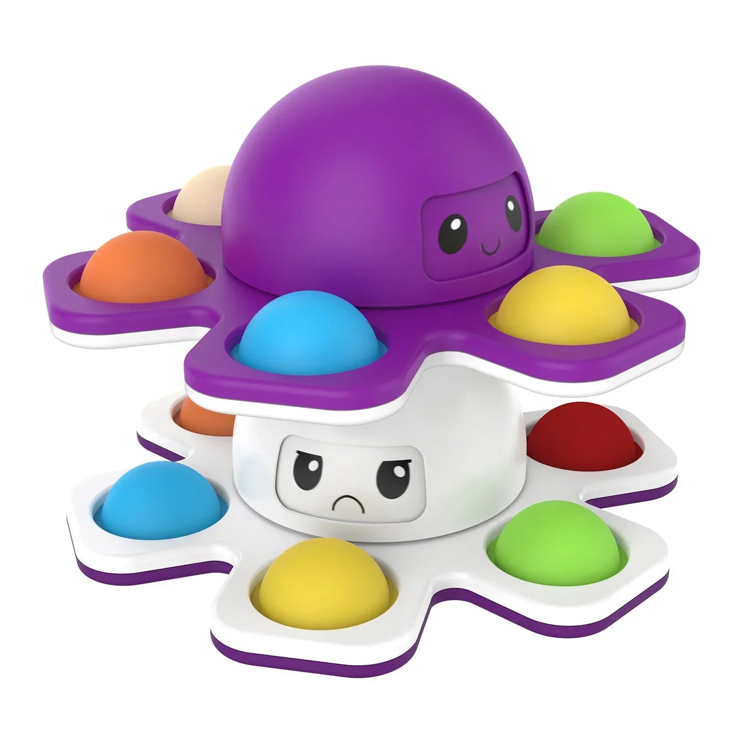 Anti-Stress Push Bubble Fidget Spinner Toy - Sensory Face-Changing Spinner for Kids Stress Relief