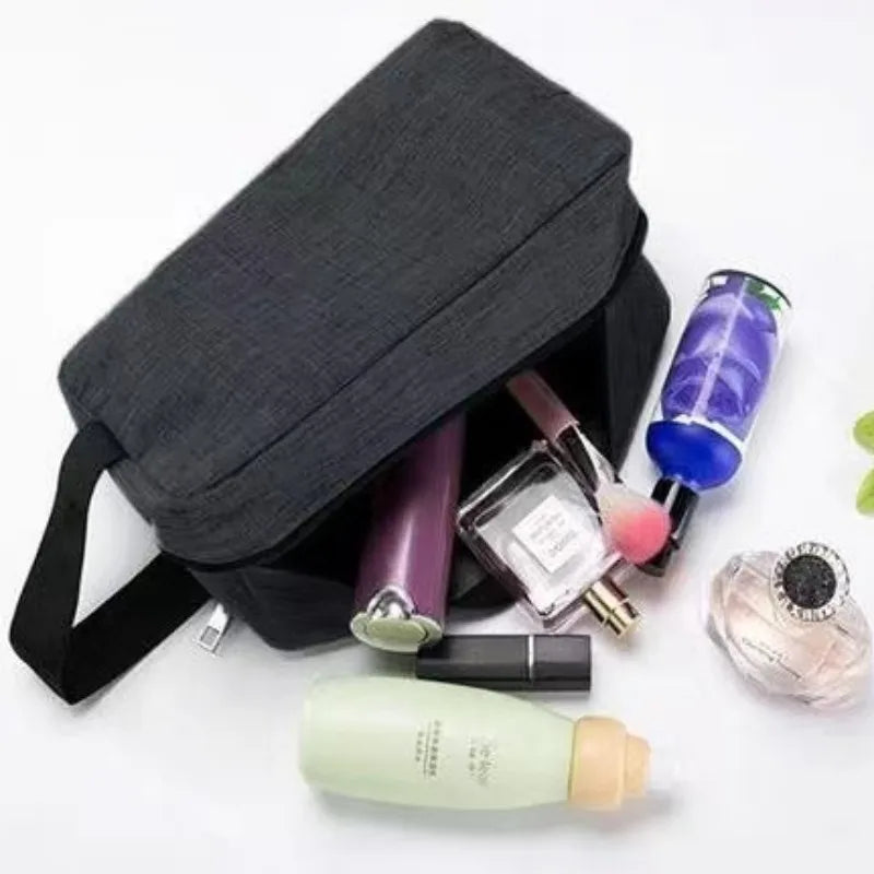 Hanging Toiletry Bag Large Capacity Waterproof Portable Travel Cosmetic Bag Gray for Men Women Bathroom Storage Organizer