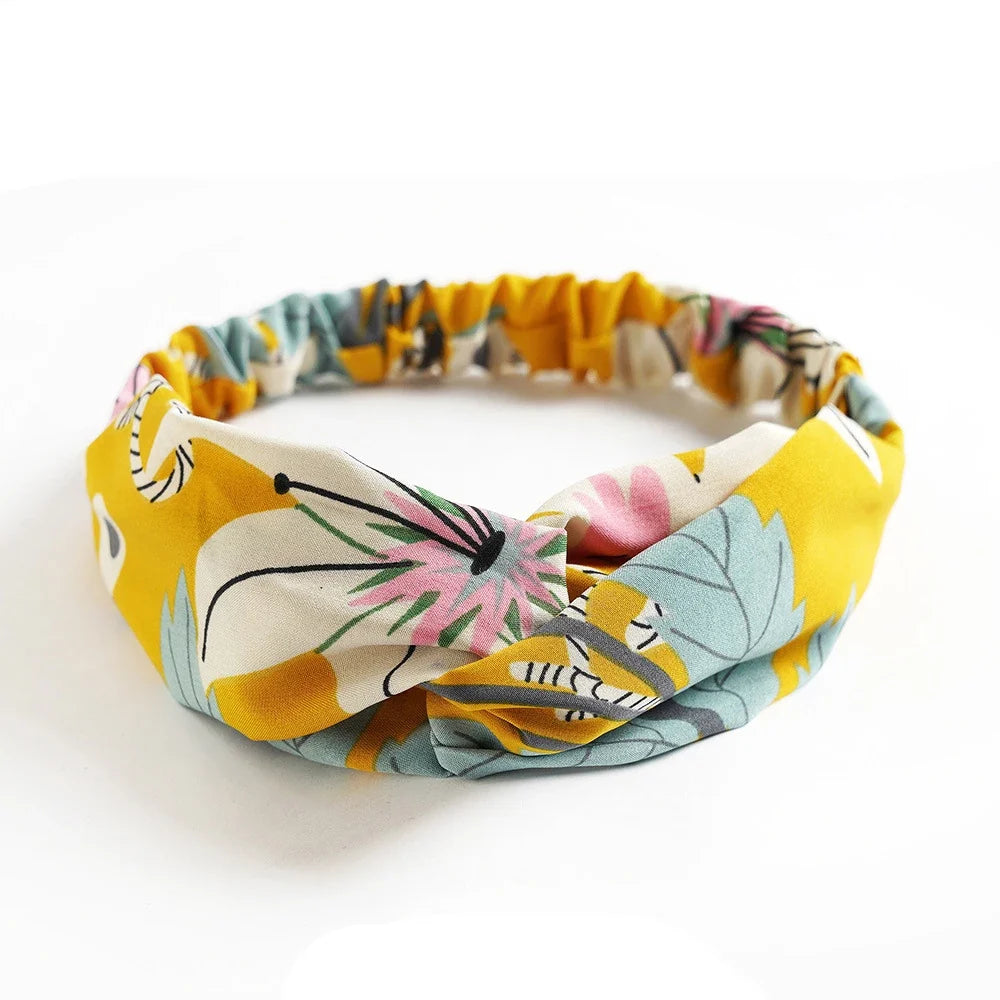 vintage cross turban headband summer print