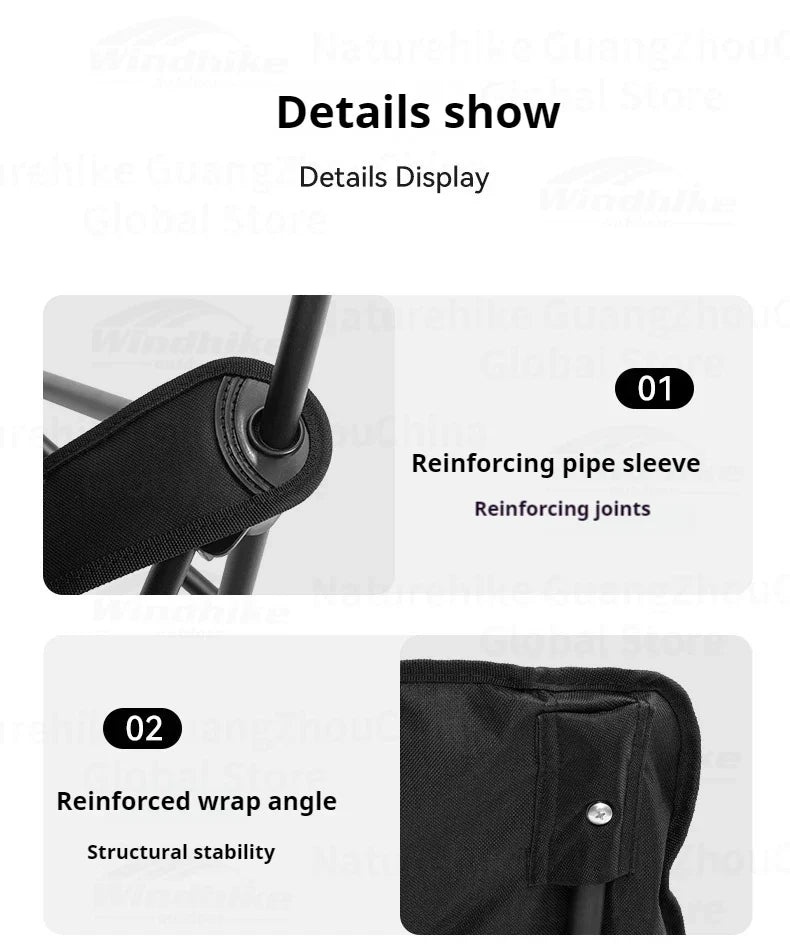 BLACKDOG Floating Moon Adjustable Recliner Folding Cotton Camping Lounge Moon Chair Carbon Steel Leisure Outdoor Fishing Picnic Thicken 600D Oxford Cloth