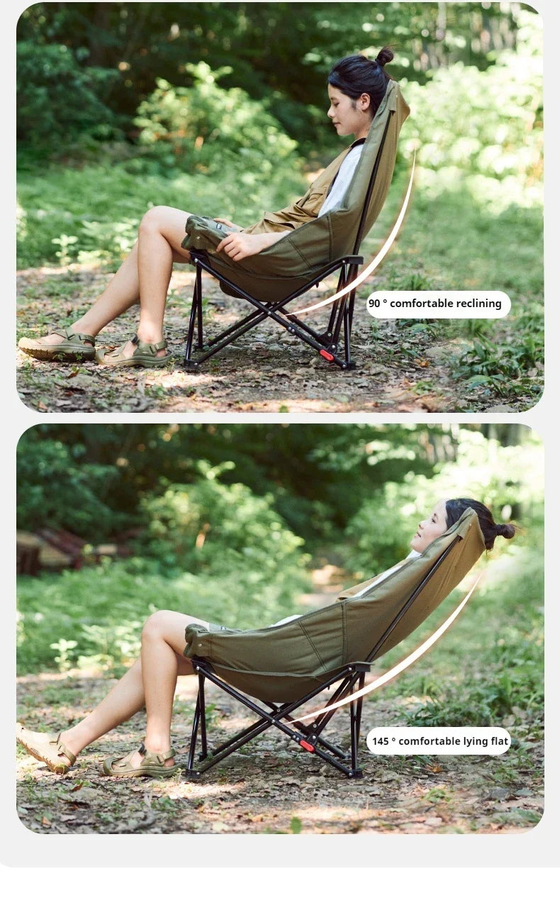 Naturehike SEA STAR 001 Camping Moon Chair Outdoor Push-up High Back Portable Folding Adjustable Lounge Chair Picnic Leisure Seat Bearing 120KG