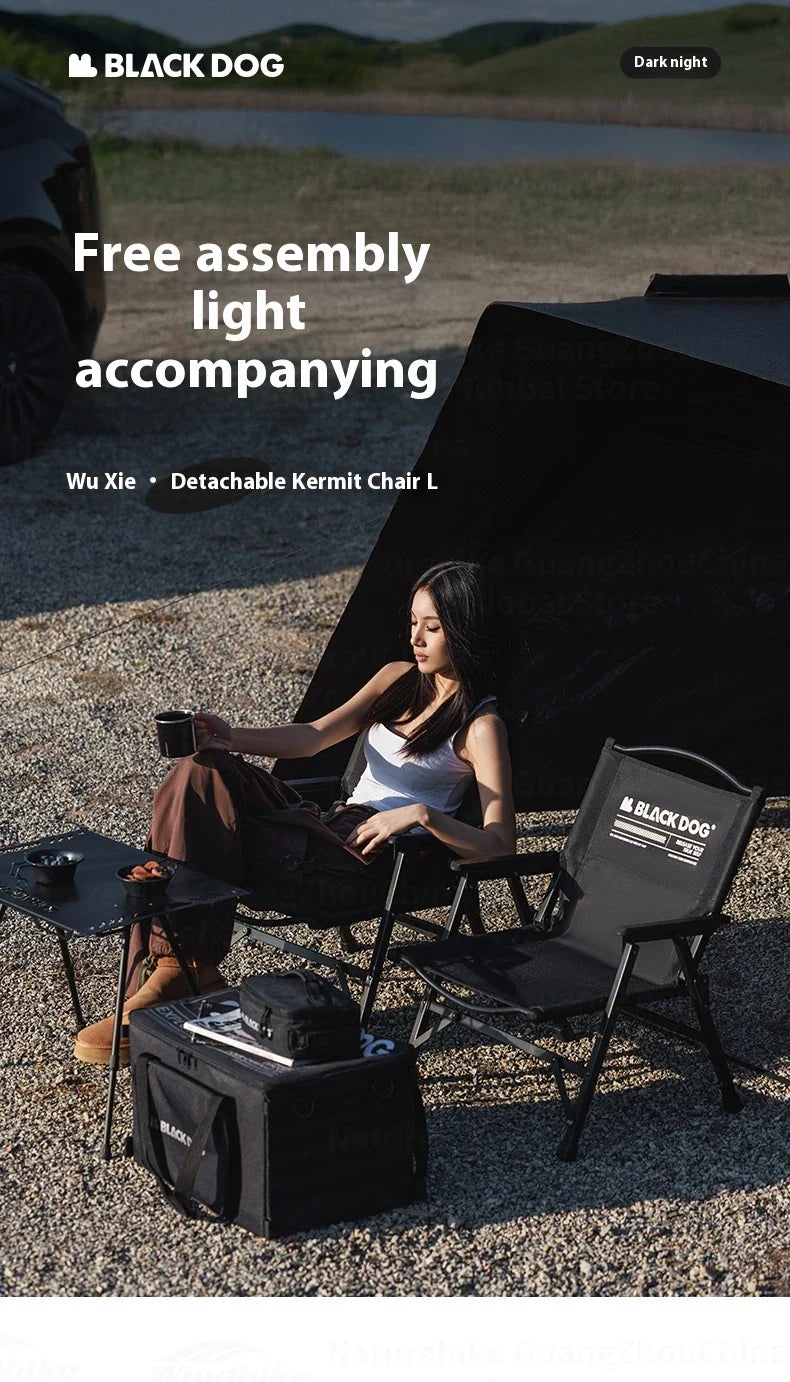 BLACKDOG Detachable Kermit Chair Portable Lightweight Detachable Seat Armchair Aluminum Alloy Outdoor Camping Fishing Folding Chair Load Bearing 120kg
