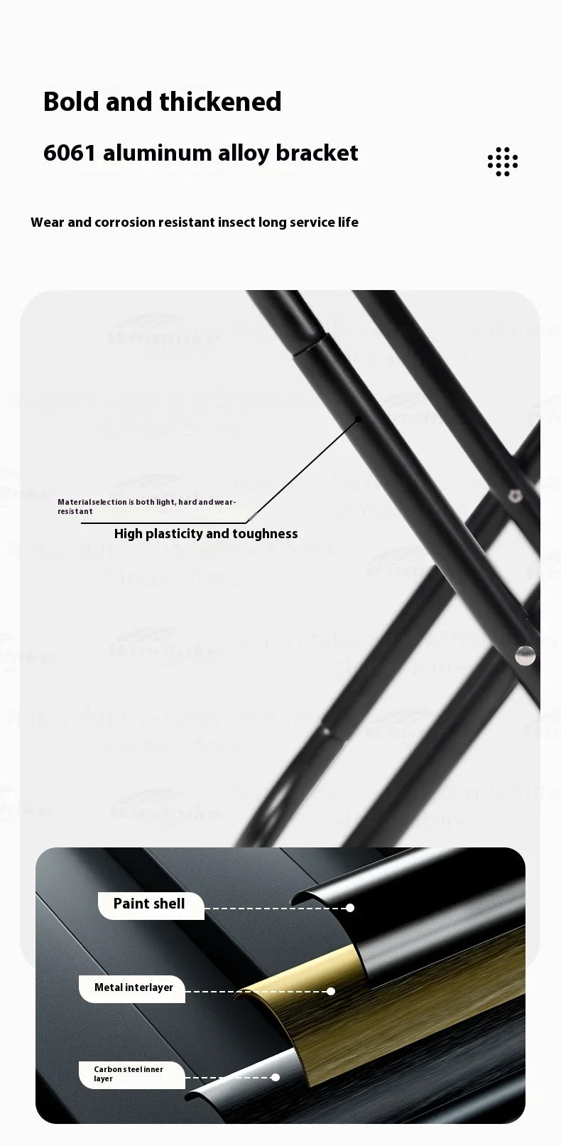 BLACKDOG Portable Folding Stool Ultralight Foldable Storage Seat Camping Fishing Mini Chair Outdoor Load 120kg 6061 Aluminum Alloy 600D Oxford Cloth