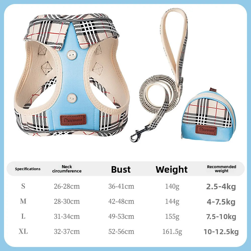 British-Style Dog Harness Set (3-Piece)