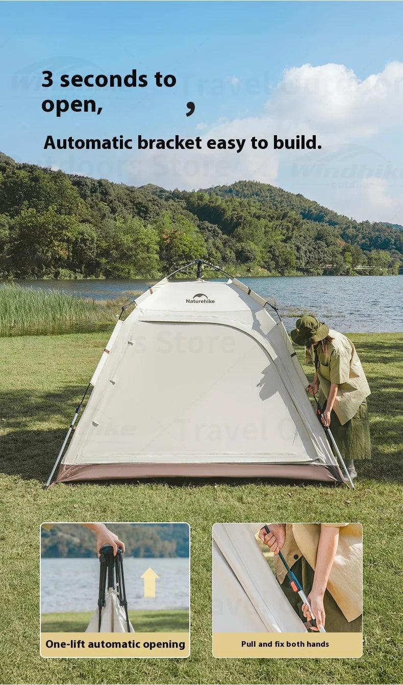 Naturehike ANGO PLUS Automatic Tent Upgraded Portable Lightweight 3-4 Persons Quick Opening Tent Camping Park Canopy Tent Integrated Tent Waterproof