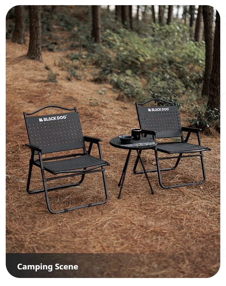 BLACKDOG HIVE Kermit Metal Chair Portable Lightweight Outdoor Folding Fishing Chair Breathable Moon Armchair Honeycomb Design Load Bearing Up To 112kg