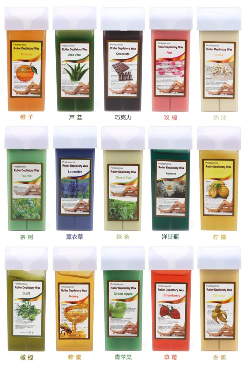 100g Hair Removal Wax Gentle Non-irritating Hot Depilatory Cream Wax Cartridge Beeswax Warmer Waxing Hair Removal for Women Men