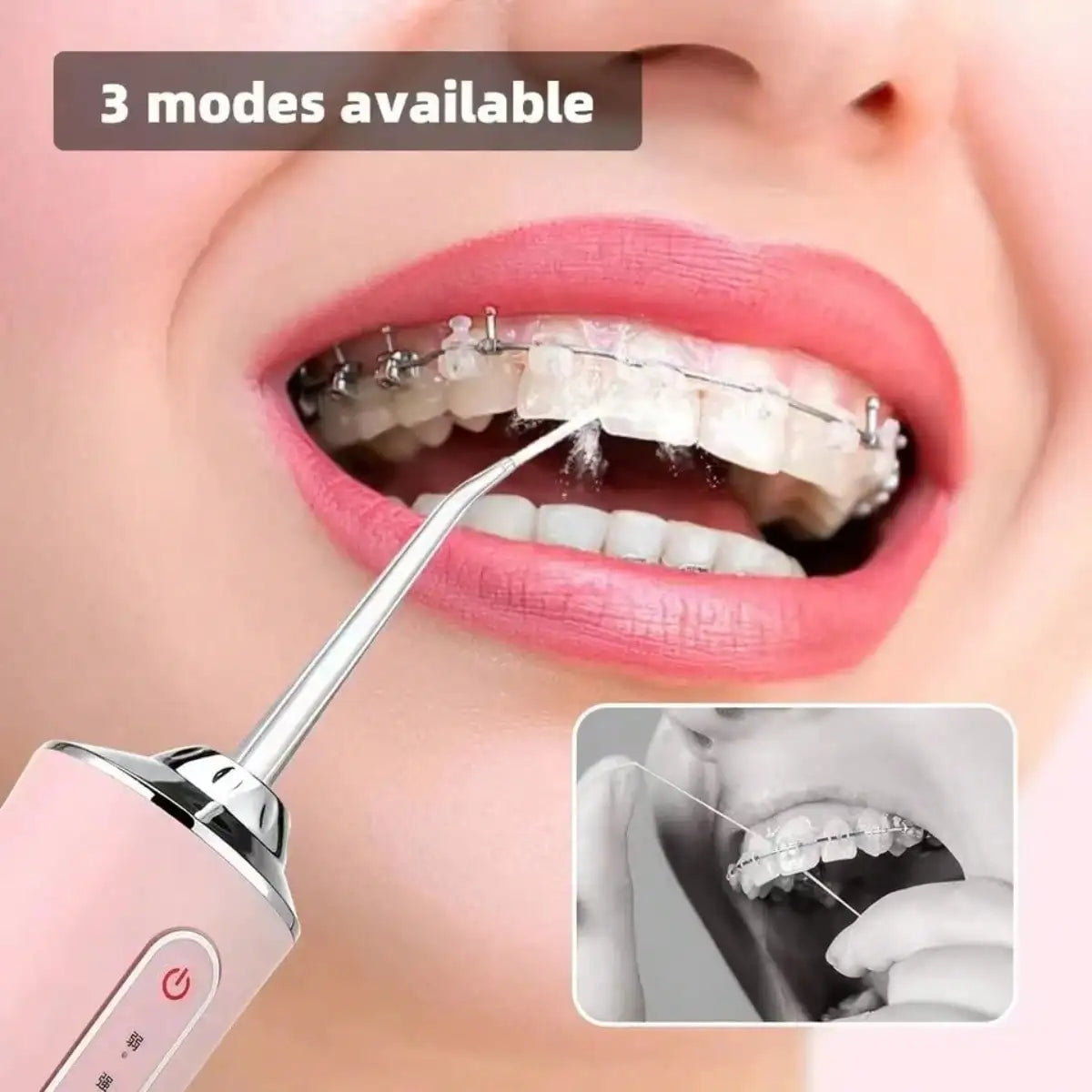Portable Oral Irrigator Water Flosser – USB Rechargeable Dental Cleaning Tool with 4 Nozzles & 200ML Tank
