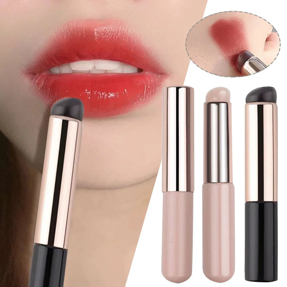 Upgrade Silicone Lip Brush With Cover Angled Concealer Brush Like Fingertips Q Soft Lipstick Makeup Brushes Round Head No Broken